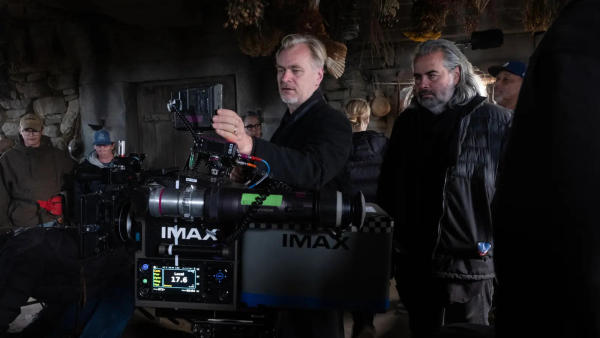 Christopher Nolan on the sets of The Odyssey