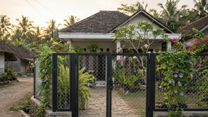 Ilustrasi Pagar Kawat Baja Galvanis. Foto: AI Generated