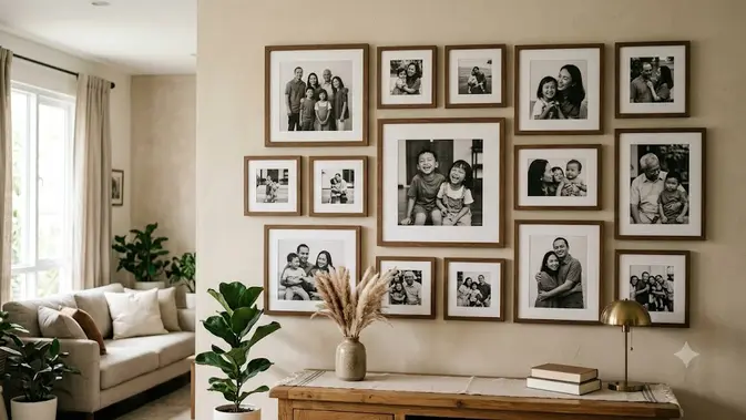 Ide Dinding Galeri Foto Keluarga/AI Generated