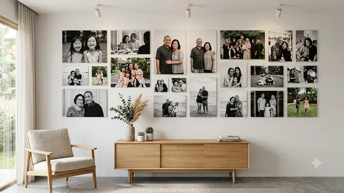 Ide Dinding Galeri Foto Keluarga/AI Generated