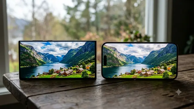 Perbedaan OLED dan AMOLED HP (AI Generated)