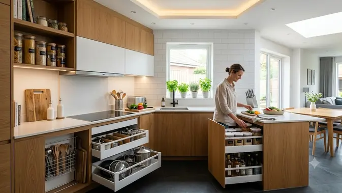 Desain Dapur Minimalis Hemat Energi/AI Generated
