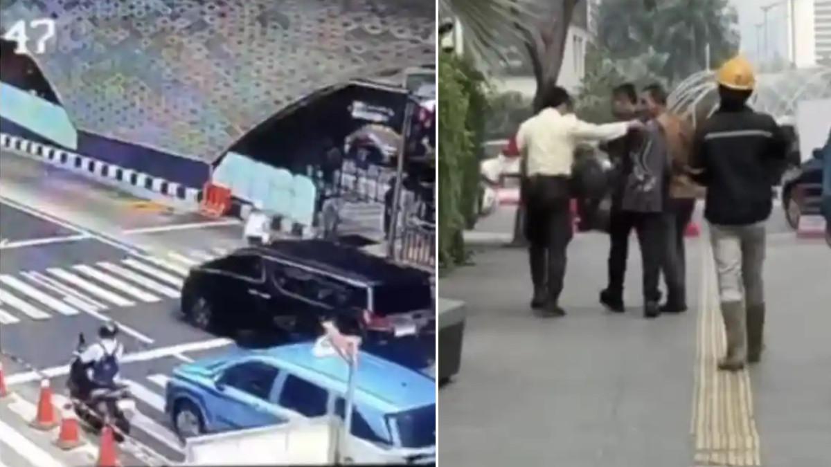 ALPHARD BUNDARAN HI - Mobil Toyota Alphard yang terobos lampu merah diduga pakai pelat nomor kendaraan yang tidak sesuai, pengemudi dicari usai terlibat cekcok dengan satpam yang bertugas.
