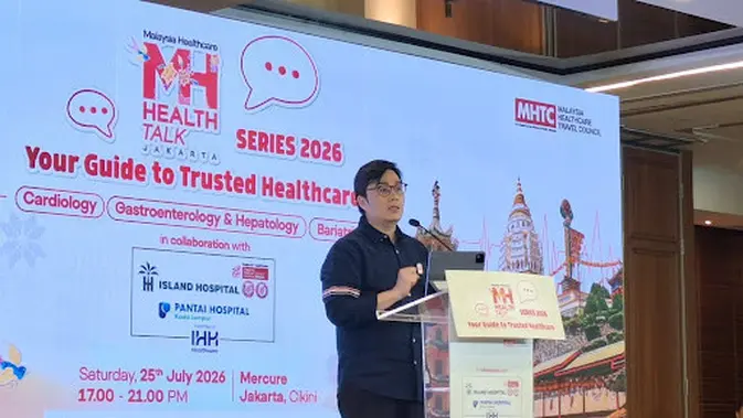 Head of Indonesia Market MHTC, Rahmatullah Baragau, saat memberikan sambutan pada acara Health Talk Series 2026 yang digelar di Mercure Jakarta, Cikini pada Sabtu (25/07/2026). (Erfieka Sanra/Liputan6.com)