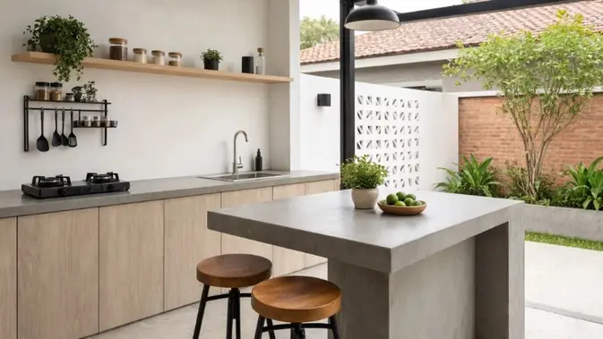 Ide Halaman Belakang Rumah Subsidi untuk Dapur Terbuka (AI Generated) Ide Halaman Belakang Rumah Subsidi untuk Dapur Terbuka (AI Generated)
