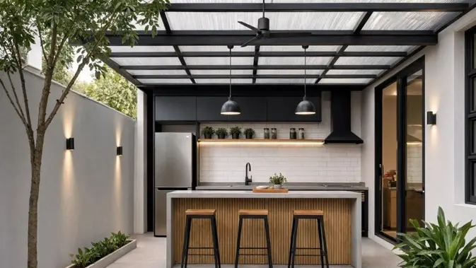 Ide Halaman Belakang Rumah Subsidi untuk Dapur Terbuka (AI Generated) Ide Halaman Belakang Rumah Subsidi untuk Dapur Terbuka (AI Generated)
