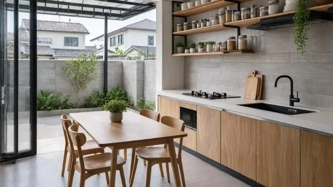 Ide Halaman Belakang Rumah Subsidi untuk Dapur Terbuka (AI Generated) Ide Halaman Belakang Rumah Subsidi untuk Dapur Terbuka (AI Generated)