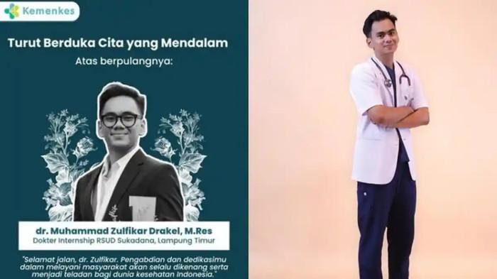 MENINGGAL DUNIA -- Dokter internship FKUI berusia 25 tahun, Muhamad Zulfikar Drakel ditemukan meninggal dunia di kamar mandi penginapan di Kota Metro, Lampung, Selasa (21/7/2026) malam.