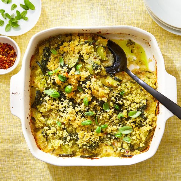 Zucchini Parmesan Pesto Casserole Credit: Brie Passano