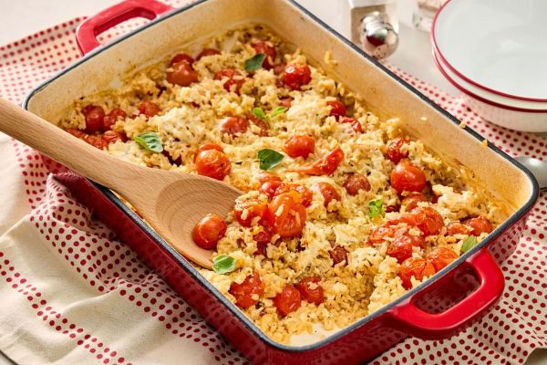 an image of the Baked Tomato & Feta Rice Casserole Credit: Robby Lozano