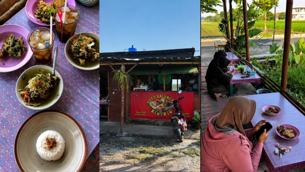 SOTO BALUNGAN - main ke Boyolali makin lengkap dengan mencicipi Soto Balungan Kin Kin. nikmati kuah ngaldunya yang gurih sambil memandang hamparan sawah asri.