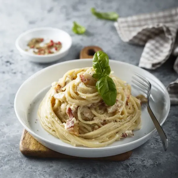 Homemade pasta Carbonara