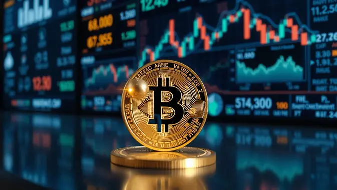 Aset digital kripto Bitcoin. (Foto by AI)