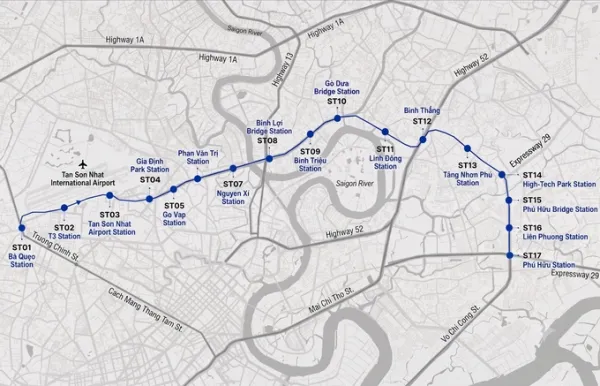 A map of Metro Line No.6. Graphic by Tam Thao, Minh Nga