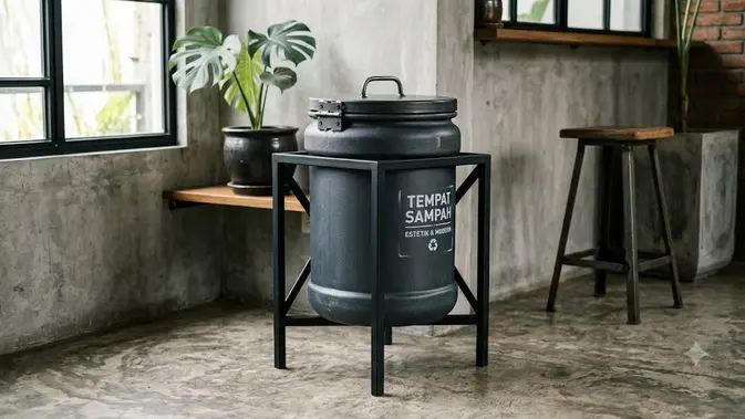 Ide Tempat Sampah Estetik dari Galon Bekas (AI Generated)