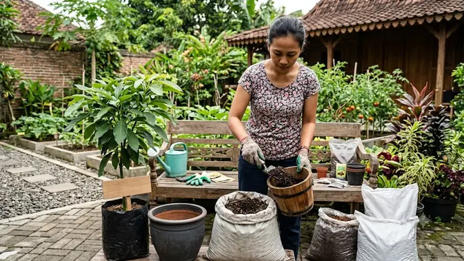 Cara Membuat Pohon Alpukat Kerdil Cepat Berbuah. AI Generated