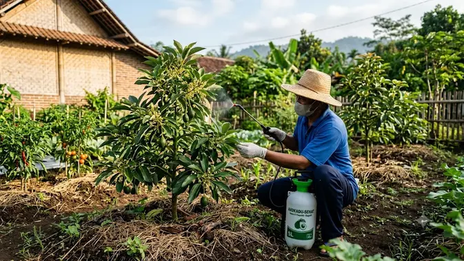 Cara Membuat Pohon Alpukat Kerdil Cepat Berbuah. AI Generated