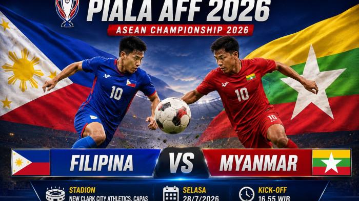 FILIPINA VS MYANMAR -- Peluang Menang Filipina Vs Myanmar di Piala AFF 2026, H2H, Statistik, Jadwal dan Prediksi Skor.