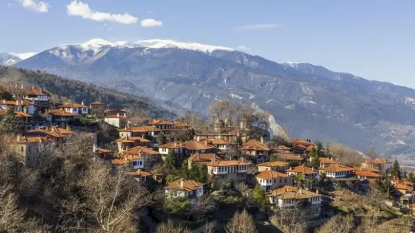 OLYMPUS, GREECE - FEBRUARY 04: The Village Palaios Panteleimonas on February 04, 2024 in Olympus National Park, Greece. (Photo by Athanasios Gioumpasis/Getty Images).