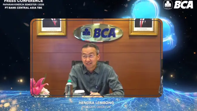 Presiden Direktur BCA Hendra Lembong saat konferensi pers paparan kinerja semester I 2026. (Foto: Liputan6.com/Immanuel C)