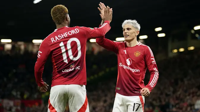 Alejandro Garnacho saat membela Manchester United (AP Photo/Dave Thompson)