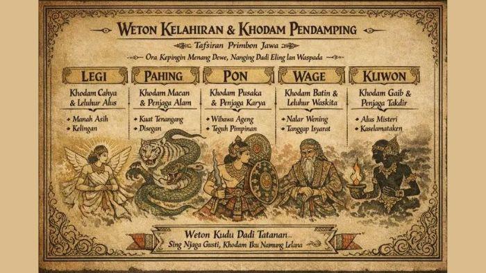 WETON- Ilustrasi weton dalam kepercayaan masyarakat Jawa.