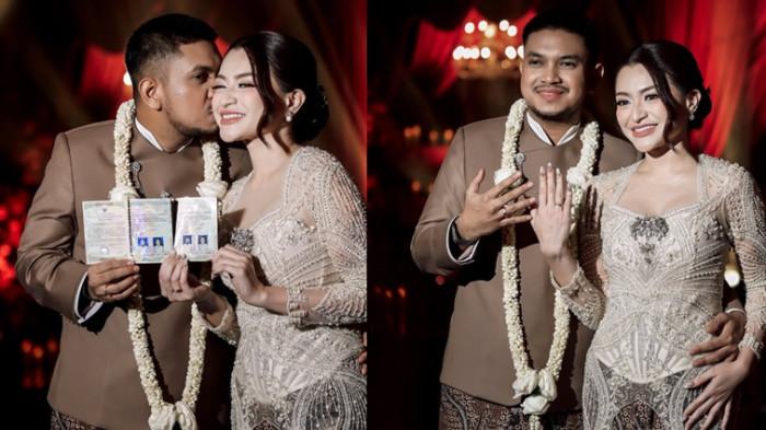 RESMI MENIKAH - Kolase momen pernikahan Nathalie Holscher dan Aripat, dicapture Selasa (28/7/2026). 