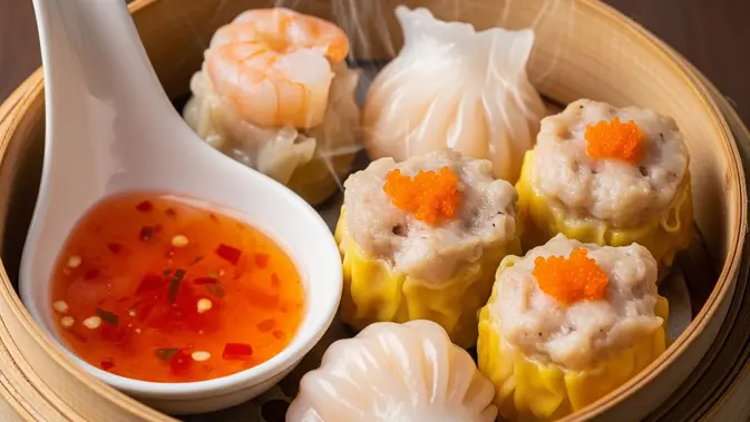 Ilustrasi Dimsum. (Foto: AI)