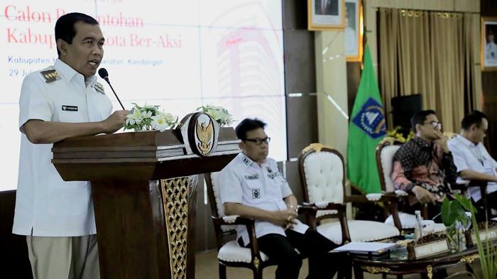 Sambutan - Bupati HSS, H Syafrudin Noor menyebutkan indikator penilaian untuk Kabupaten HSS mencapai 97,5 persen. 