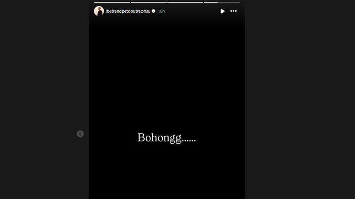 Postingan Betrand Peto yang disinyalir merespon podcast klarifikasi dari Sarwendah soal pesugihan hingga menghina Ruben Onsu.