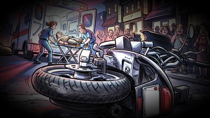 Ilustrasi kecelakaan motor.