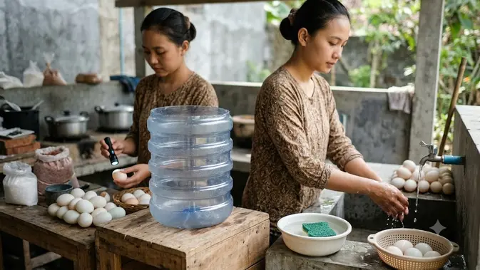 Cara Membuat Pemeraman Telur Asin dari Galon Bekas (AI Generated)