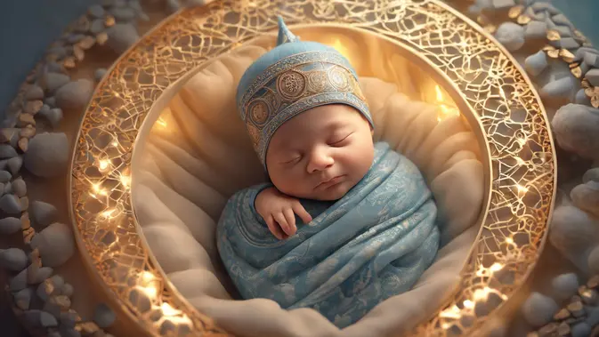 nama bayi laki-laki islam 2 kata dalam al quran ©Ilustrasi dibuat Stable Diffusion