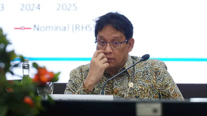 Menteri Keuangan (Menkeu) Purbaya Yudhi Sadewa saat Konferensi Pers APBN Kita, di Kantor Kementerian Keuangan, Jakarta (merdeka.com/magang/Rendi Saputra)