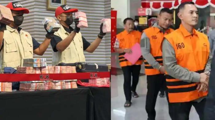 PERAS -  Setya Budi Dias Oktavianto (tengah berompi orange), staf Komisi Pemberantasan Korupsi (KPK) memeras Bupati pemalang Anom Widiyantoro. Setya Budi ditetapkan tersangka bersama Bupati Anom, ayahnya dan orang kepoercayaan bupati.