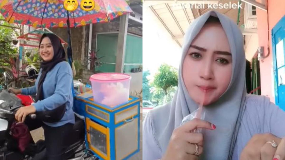 BERITA KLATEN - Mbak Mput, bakul cilok cantik asal Klaten yang viral di media sosial.