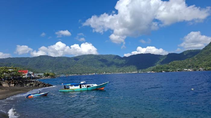 BOULEVARD TAHUNA - Suasana Boulevard Tahuna, Kepulauan Sangihe, Sulawesi Utara, Sabtu (1/8/2026). Warga diminta tak membakar sampah selama musim kemarau.