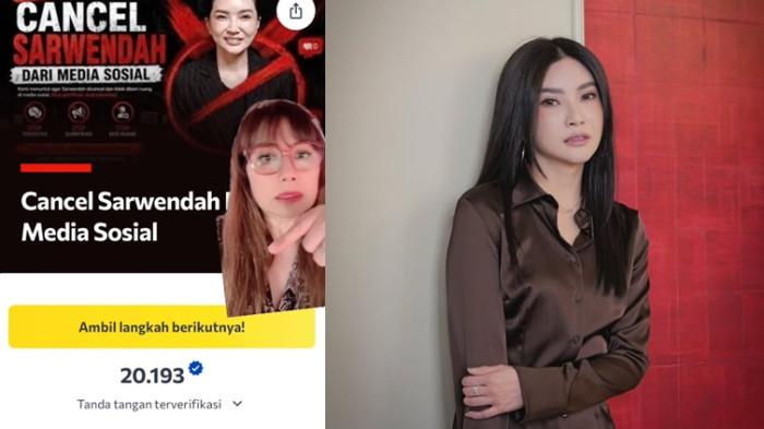 PETISI BOIKOT - Kolase tangkapan layar unggahan Emma Warokka dan potret Sarwendah, dicapture Minggu (5/7/2026). Emma Warokka beber nasib petisi online berisi seruan boikot Sarwendah.