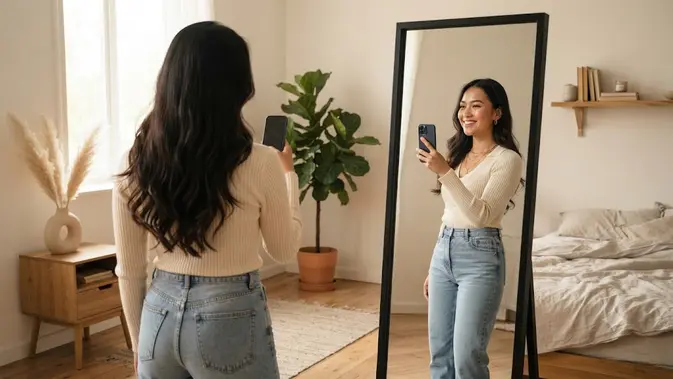 Foto Cermin yang Bagus (AI Generated)