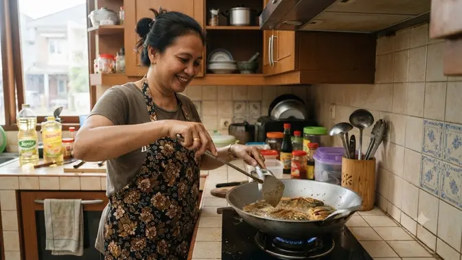 Tips Menggoreng Ikan di Wajan (AI Generated)