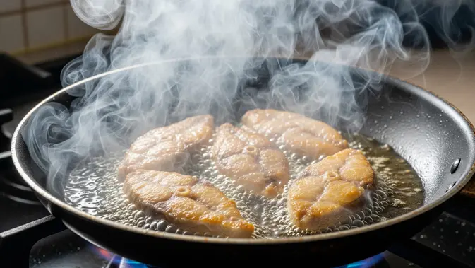 Cara Mengurangi Asap saat Menggoreng Ikan. (Gemini AI)