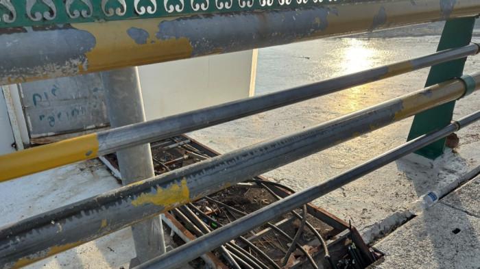 JEMBATAN BARELANG BATAM - Kondisi terkini kabel yang diduga hendak dimaling di Jembatan I Barelang, Kota Batam, Provinsi Kepulauan Riau (Kepri), Minggu (2/8/2026).