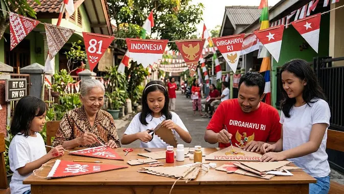 Ide Dekorasi 17 Agustus dari Barang Bekas (AI Generated)