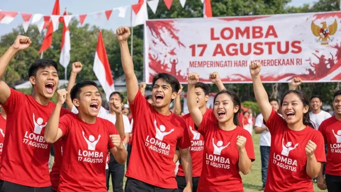 Ide Yel-Yel Kelompok untuk Lomba 17 Agustus yang Lucu dan Mudah Diingat (AI Generated)