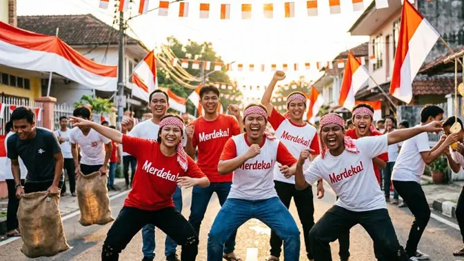 Ide Yel-Yel Kelompok untuk Lomba 17 Agustus yang Lucu dan Mudah Diingat (AI Generated)