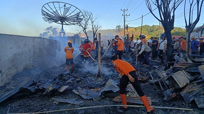 PASAR TERBAKAR - Kondisi Pasar Inobonto, Bolmong, Sulut pascakebakaran pada Minggu (02/08/2026). Dok. BPBD Bolmong