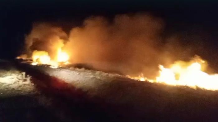 Kebakaran lahan terjadi di komplek Bandara Bolmong, Desa Lalow Lolak