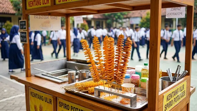 Kentang Spiral Kentang Spiral. (Gambar: AI Generated)