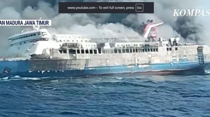 KM Mutiara Sentosa 2. terbakar di perairan Sumenep, Jawa Timur, Laut Jawa Mingu 2 Agustus 2026