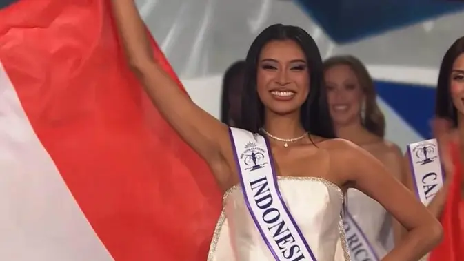 Penampilan Agnes Rahajeng saat final Miss Supranational di Polandia, Jumat (31/7/2026). (instagram.com/officialputeriindonesia)